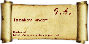 Iszakov Andor névjegykártya